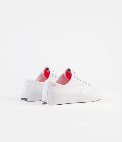 Converse Jack Purcell Pro Op Ox Shoes - White / Racer Pink / White