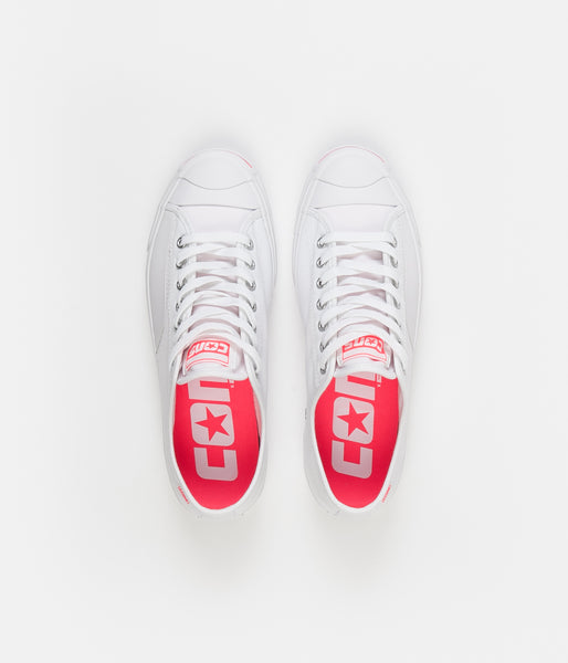 Converse Jack Purcell Pro Op Ox Shoes - White / Racer Pink / White ...