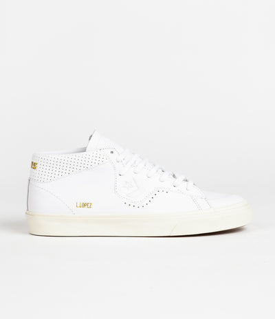 Converse Louie Lopez Pro Mono Leather Shoes - White / White / Egret
