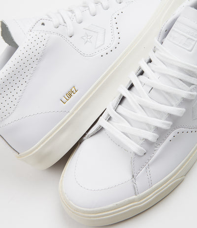 Converse Louie Lopez Pro Mono Leather Shoes - White / White / Egret