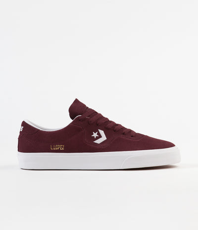 Converse Louie Lopez Pro Ox Classic Suede Shoes - Dark Burgundy / White / Gum