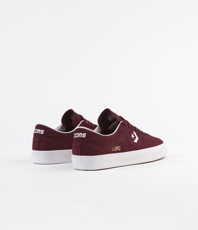 Converse Louie Lopez Pro Ox Classic Suede Shoes - Dark Burgundy / White / Gum
