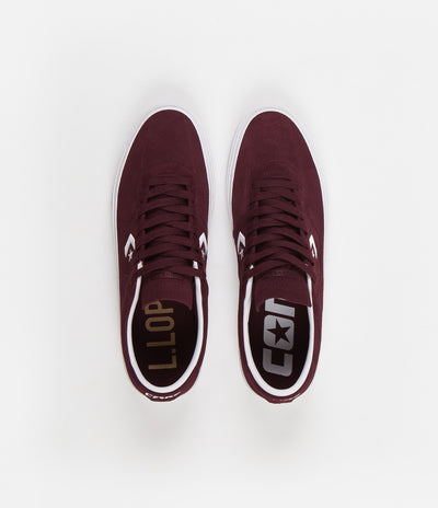 Converse Louie Lopez Pro Ox Classic Suede Shoes - Dark Burgundy / White / Gum