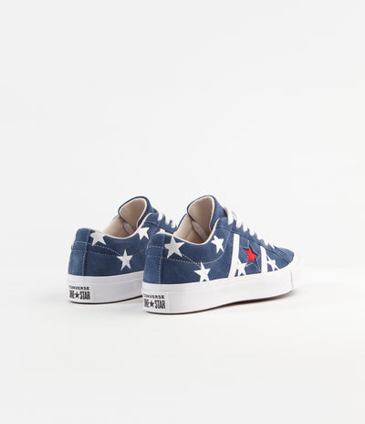 Converse One Star Academy Ox Archive Print Remixed Shoes - Navy / Enamel Red / White