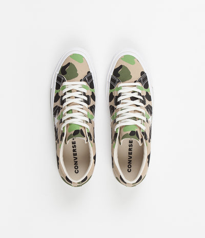 Converse One Star Ox Archive Print Remixed Shoes - Candied Ginger / Piquant Green