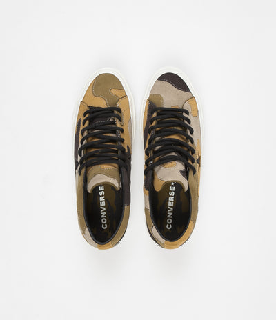 Converse One Star Ox Camo Suede Shoes - Black / Olive Flak / Wheat