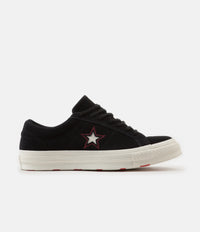 Converse One Star Ox Shoes - Black / Sedona Red / Egret