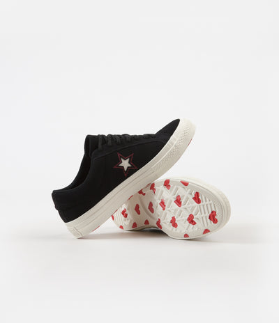 Converse One Star Ox Shoes - Black / Sedona Red / Egret