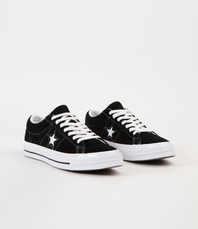 Converse One Star Ox Shoes - Black / White / White