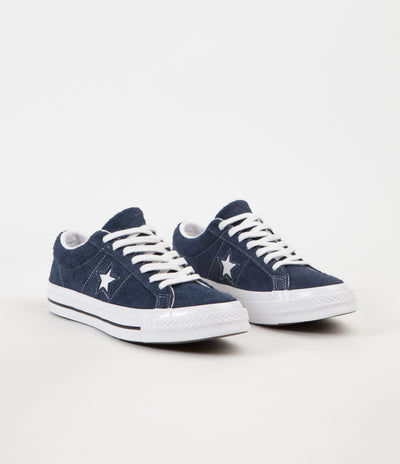 Converse One Star Ox Shoes - Navy / White / White