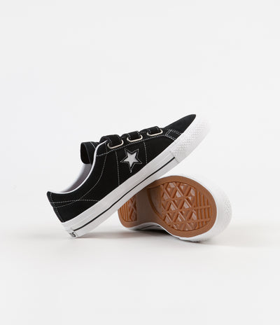Converse One Star Pro 3V Ox Shoes - Black / Pomegranate Red / White