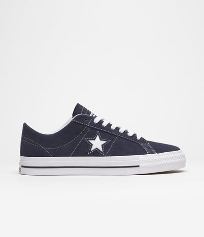 Converse One Star Pro Classic Suede Ox Shoes - Navy / White / Black