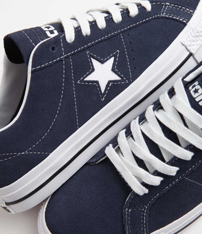 Converse One Star Pro Classic Suede Ox Shoes - Navy / White / Black