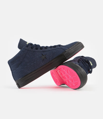 Converse One Star Pro Mid Shoes - Obsidian / Hyper Pink / Black