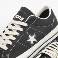Converse One Star Pro Ox Leather Shoes - Black / Black / Egret thumbnail