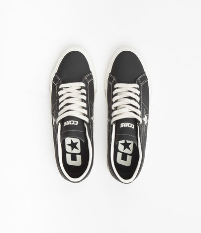 Converse One Star Pro Ox Leather Shoes - Black / Black / Egret