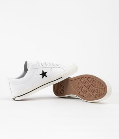Converse One Star Pro Ox Leather Shoes - White / Black / Egret