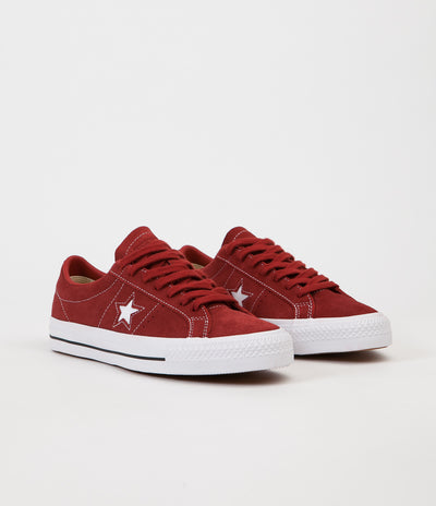 Converse One Star Pro Ox Shoes in Terra Red and Terra Red
