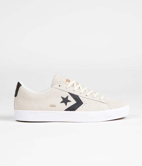 Udelade sjælden Teasing Converse Pro Leather Vulcanized Pro Ox Shoes - Egret / Black / Egret |  Flatspot