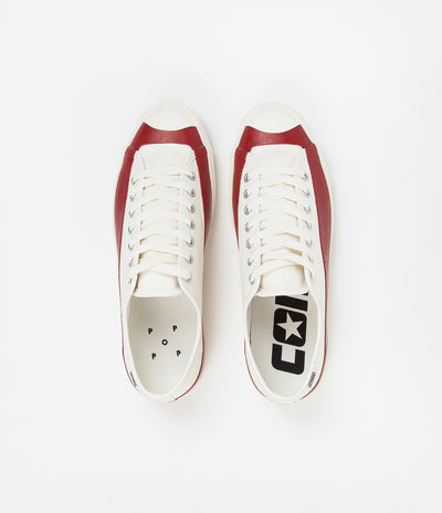 Converse x Pop Trading Company JP Pro Ox Shoes - Egret / Red Dahlia