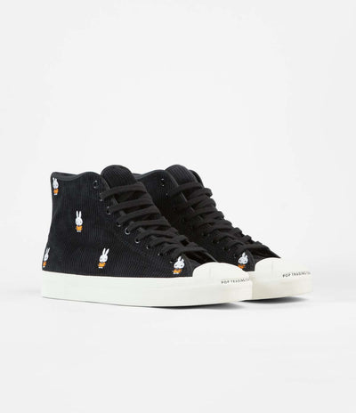 Converse x Pop Trading Company x Miffy JP Pro Hi Shoes - Black / White / Egret