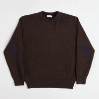 Dancer Elbow Logo Crewneck Sweatshirt - Brown thumbnail