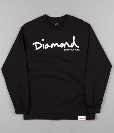 Diamond OG Script Long Sleeve T-Shirt - Black
