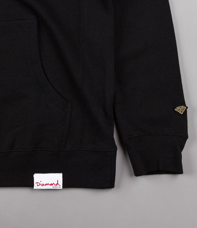 Diamond Stone Cut Hooded Sweatshirt - Black