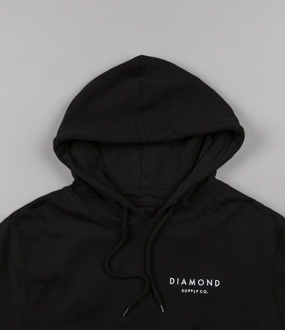 Diamond Stone Cut Hooded Sweatshirt - Black