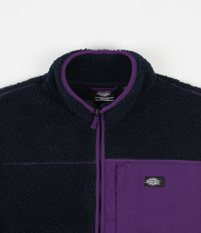 Dickies Red Chute Sherpa Zip Through Fleece - Dark Navy