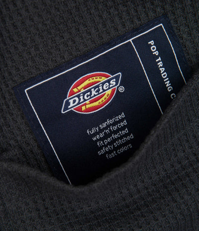 Dickies x Pop Trading Company Waffle Long Sleeve T-Shirt - Charcoal Grey