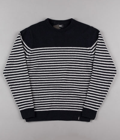 Finisterre Burras Crewneck Sweatshirt - Navy Stripe