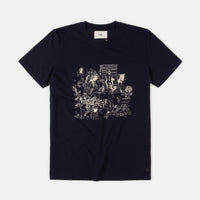 Folk Charm Print T-Shirt - Navy thumbnail