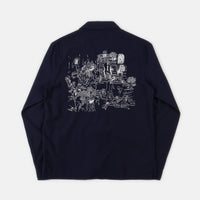 Folk Soft Collar Shirt - Charm Embroidery Navy thumbnail