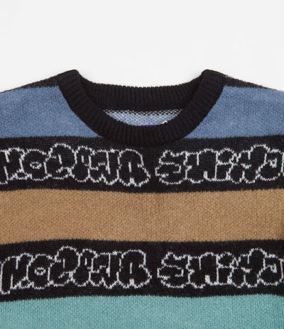 Fucking Awesome Inverted Wanto Brushed Crewneck Sweatshirt - Black / Multi