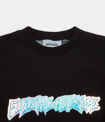 Fucking Awesome Iridescent Stamp Crewneck Sweatshirt - Black