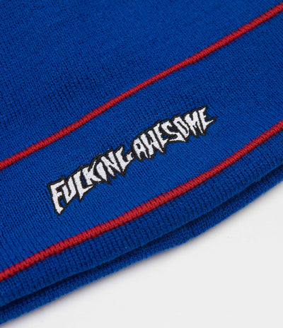 Fucking Awesome Little Stamp Stripe Beanie - Blue / Red