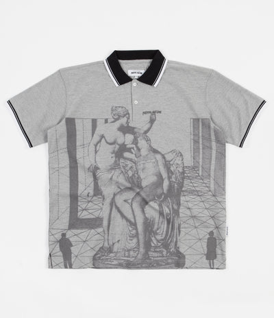 Fucking Awesome Perspective Statue Polo Shirt - Heather Grey / Black