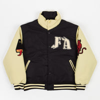 Fucking Awesome Reversible Varsity Puffer Jacket - Black / Cream 