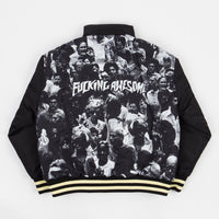 Fucking Awesome Reversible Varsity Puffer Jacket - Black / Cream thumbnail