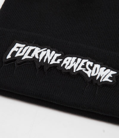 Fucking Awesome Velcro Stamp Cuff Beanie - Black