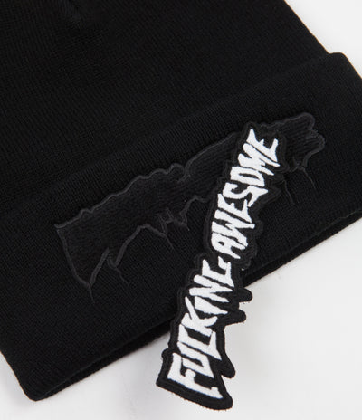 Fucking Awesome Velcro Stamp Cuff Beanie - Black