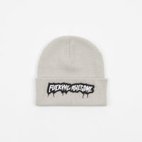 Fucking Awesome Velcro Stamp Cuff Beanie - Grey thumbnail