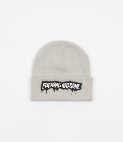 Fucking Awesome Velcro Stamp Cuff Beanie - Grey