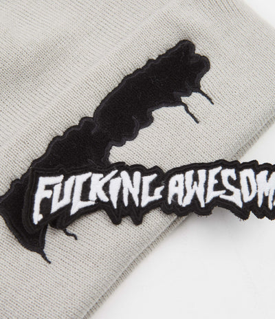 Fucking Awesome Velcro Stamp Cuff Beanie - Grey
