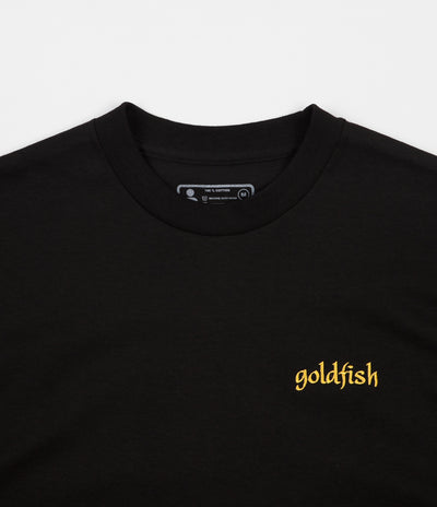 Girl Goldfish Embroidered T-Shirt - Black
