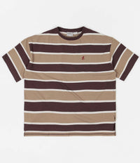 Gramicci One Point Slit T-Shirt - Dark Brown / Beige