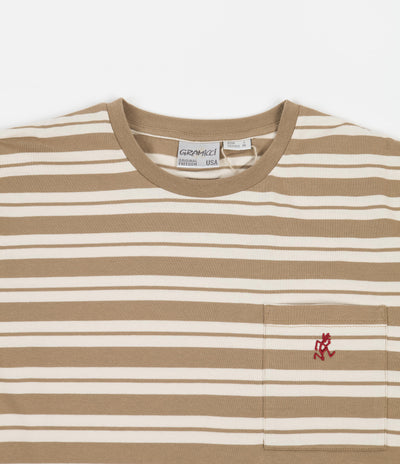 Gramicci One Point Striped Long Sleeve T-Shirt - Brown / Ivory