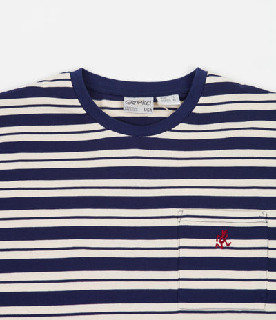 Gramicci One Point Striped Long Sleeve T-Shirt - Navy / Ivory