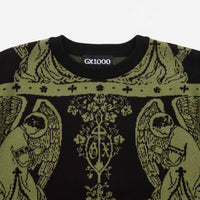 GX1000 Jacquared Crewneck Sweatshirt - Black | Flatspot